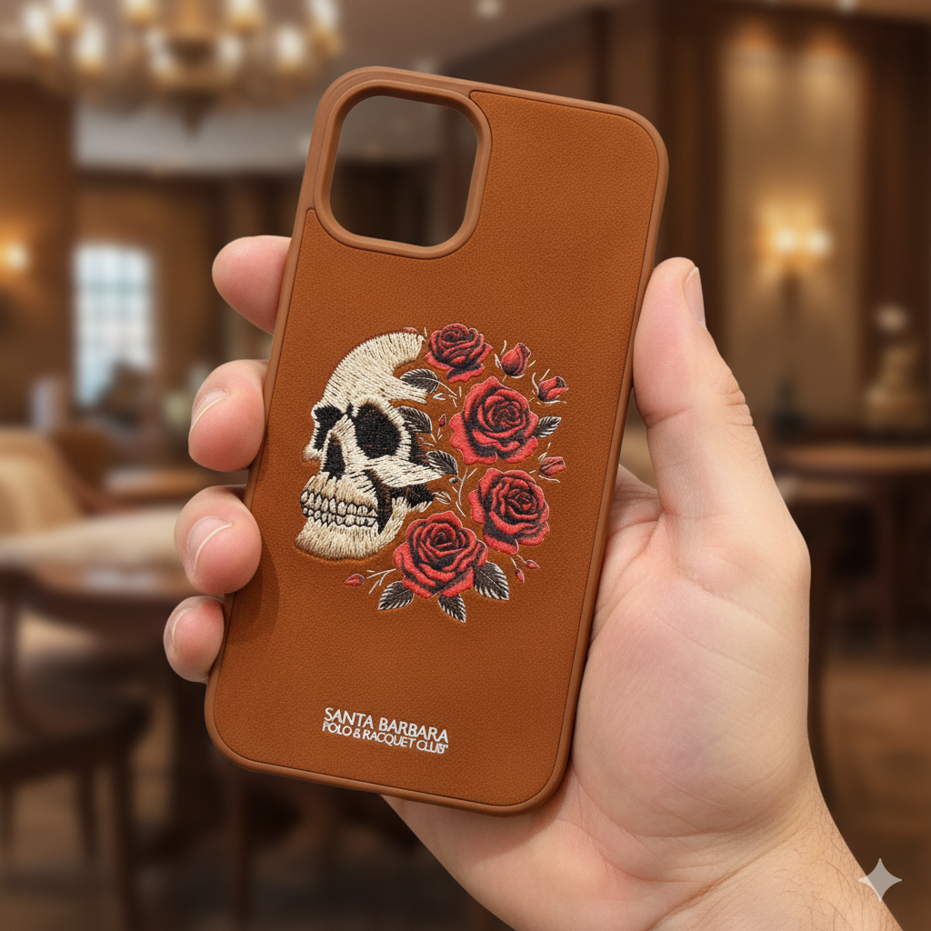 iPhone 11 Pro Elegant Embroidered Skull Design Protective Back Cover