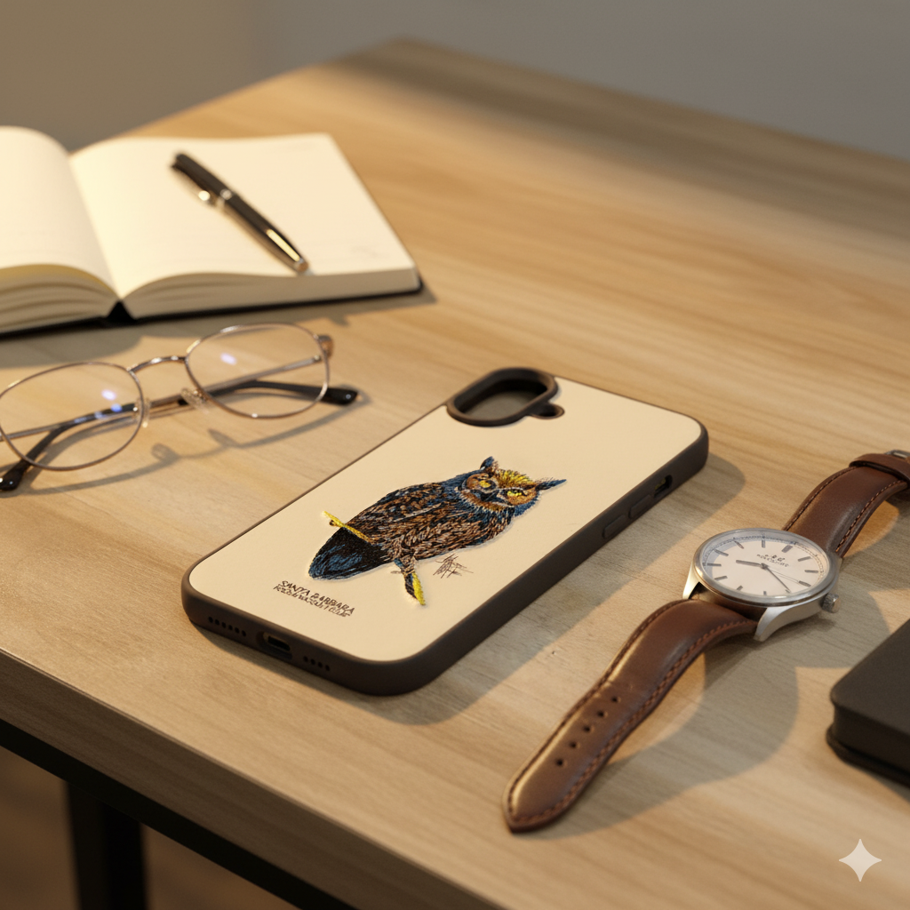 iPhone 16 Plus Designer Embroidered Owl Back Cover– Premium Protection