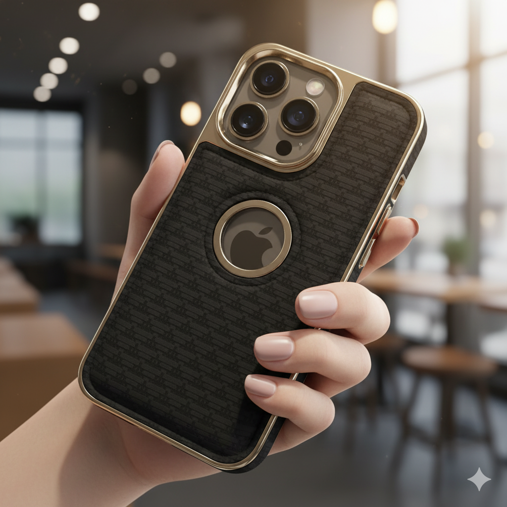 iPhone 15 Pro Premium Soft-Touch Textured Back Cover – Shockproof Luxury Protective Case (Black | Blue | Brown)