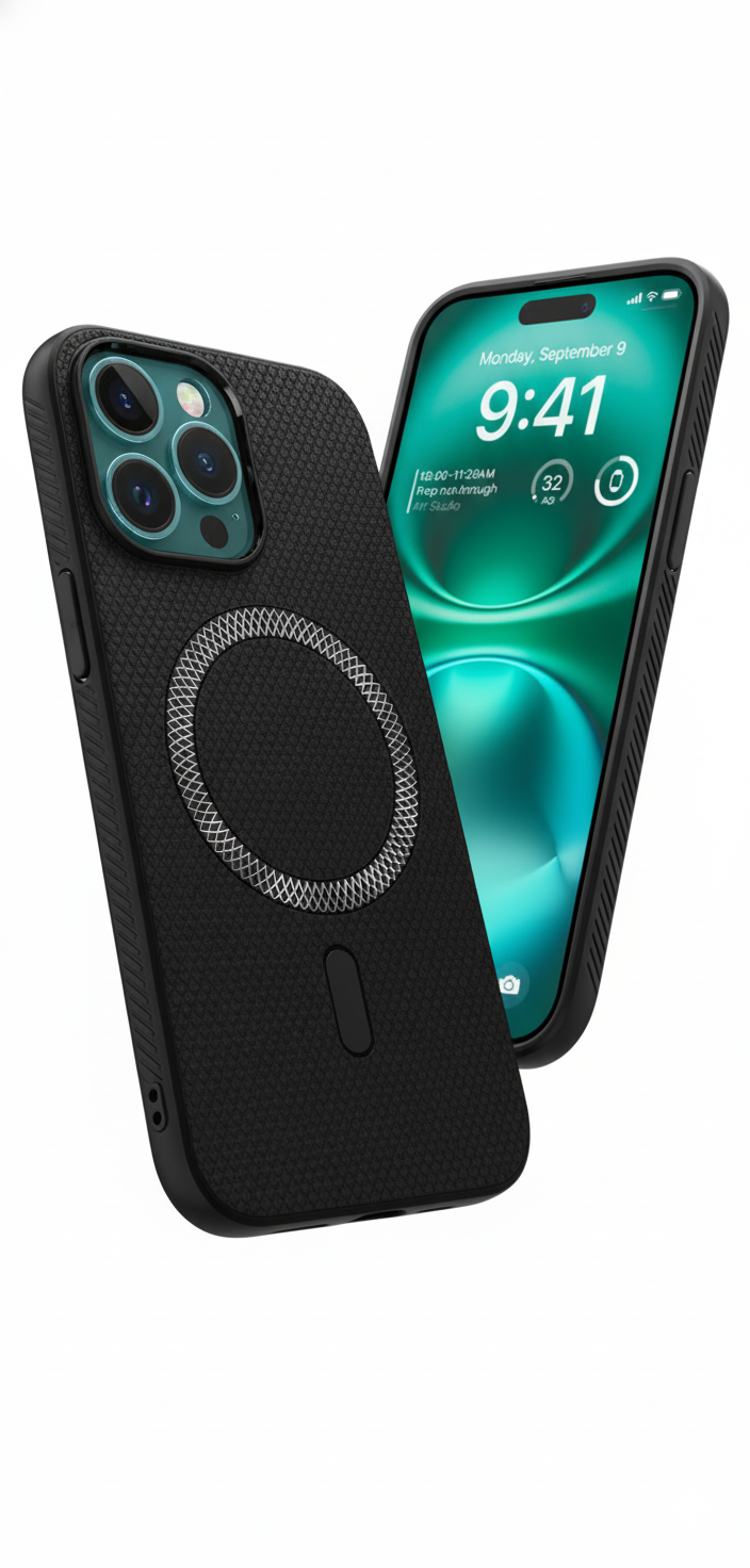 iPhone 13 Pro  Premium Textured MagSafe Case for – Metallic Frame Edition