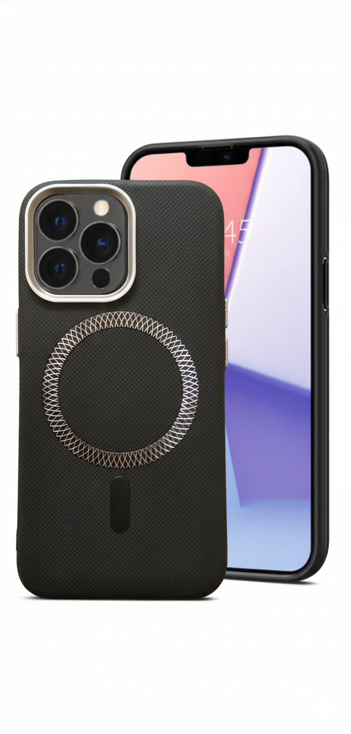 iPhone 13 Pro  Premium Textured MagSafe Case for – Metallic Frame Edition