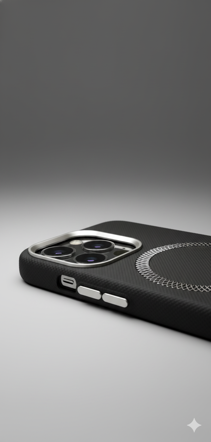 iPhone 13 Pro  Premium Textured MagSafe Case for – Metallic Frame Edition