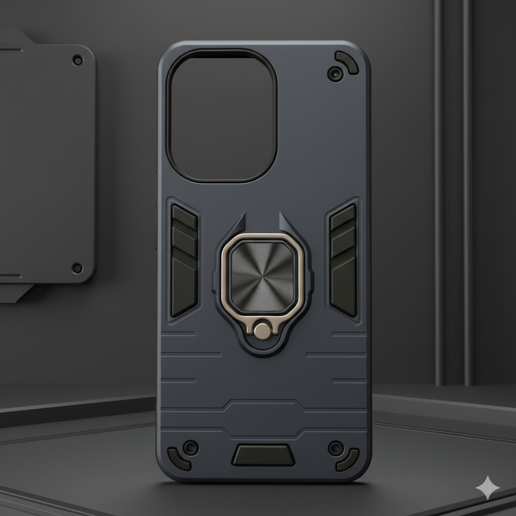 Redmi 13C Rugged Armor Shockproof Case for | Magnetic Ring Stand | Dual Layer Protection Cover