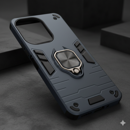 Redmi 13C Rugged Armor Shockproof Case for | Magnetic Ring Stand | Dual Layer Protection Cover