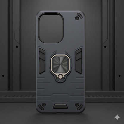 Redmi 13C Rugged Armor Shockproof Case for | Magnetic Ring Stand | Dual Layer Protection Cover