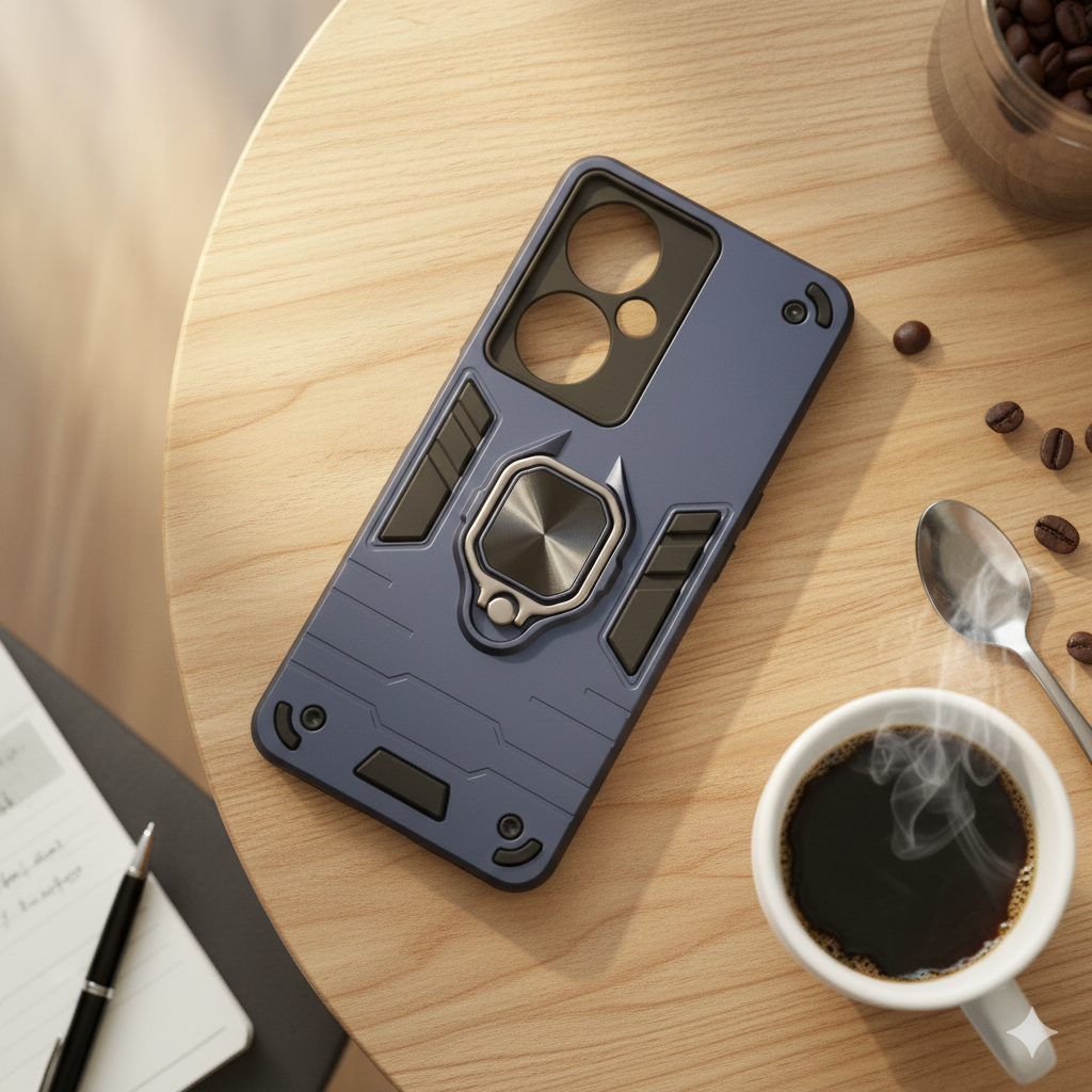 OnePlus Nord CE 3 “Premium Shockproof Armor Case for | Magnetic Ring Stand | Dual-Layer Protection | Matte Finish”