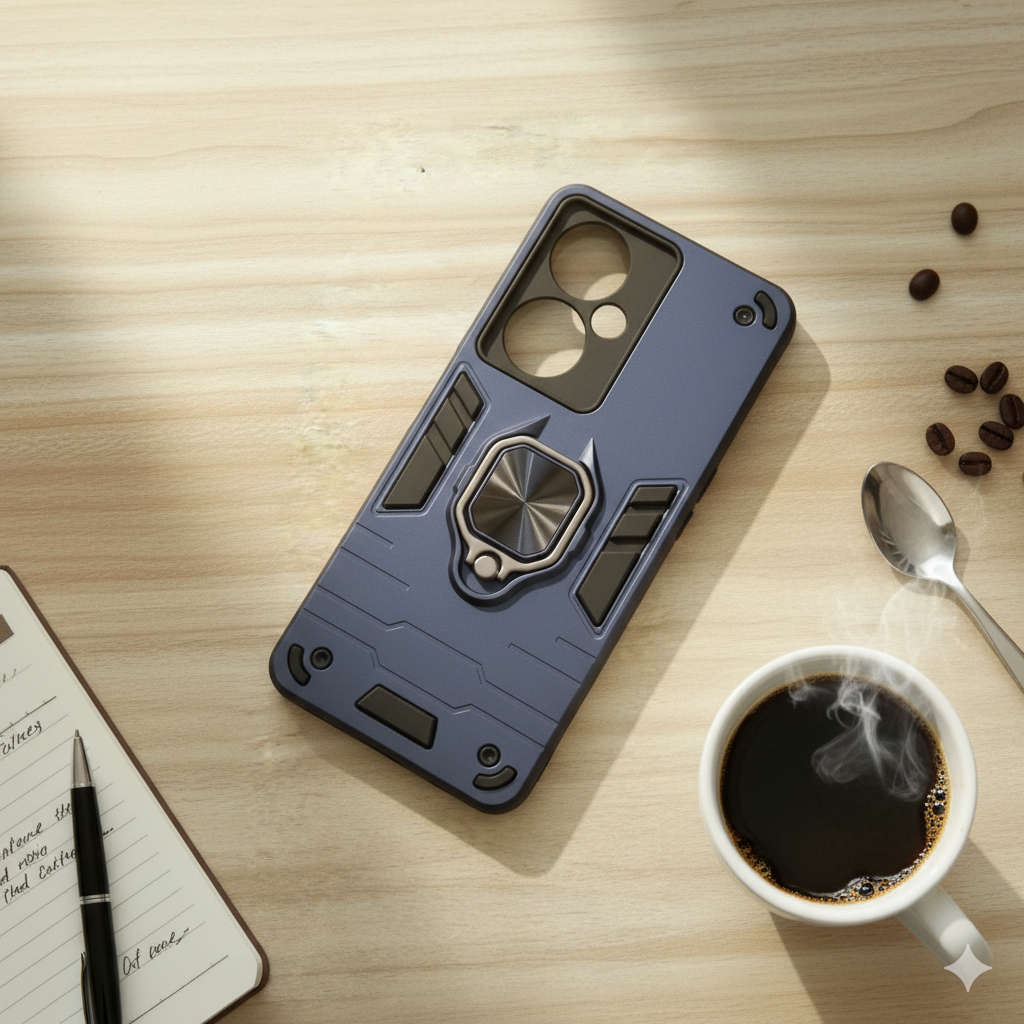 OnePlus Nord CE 3 “Premium Shockproof Armor Case for | Magnetic Ring Stand | Dual-Layer Protection | Matte Finish”