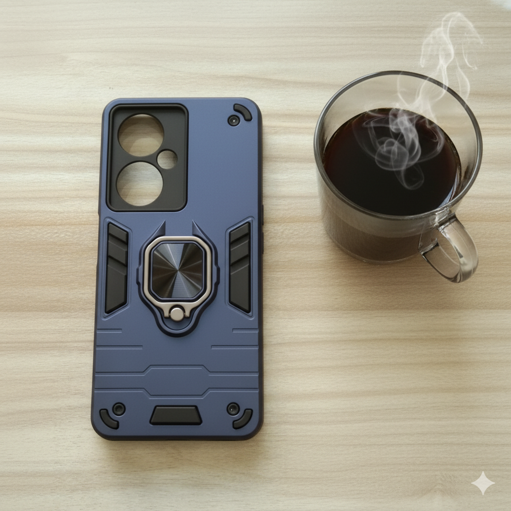 OnePlus Nord CE 3 “Premium Shockproof Armor Case for | Magnetic Ring Stand | Dual-Layer Protection | Matte Finish”