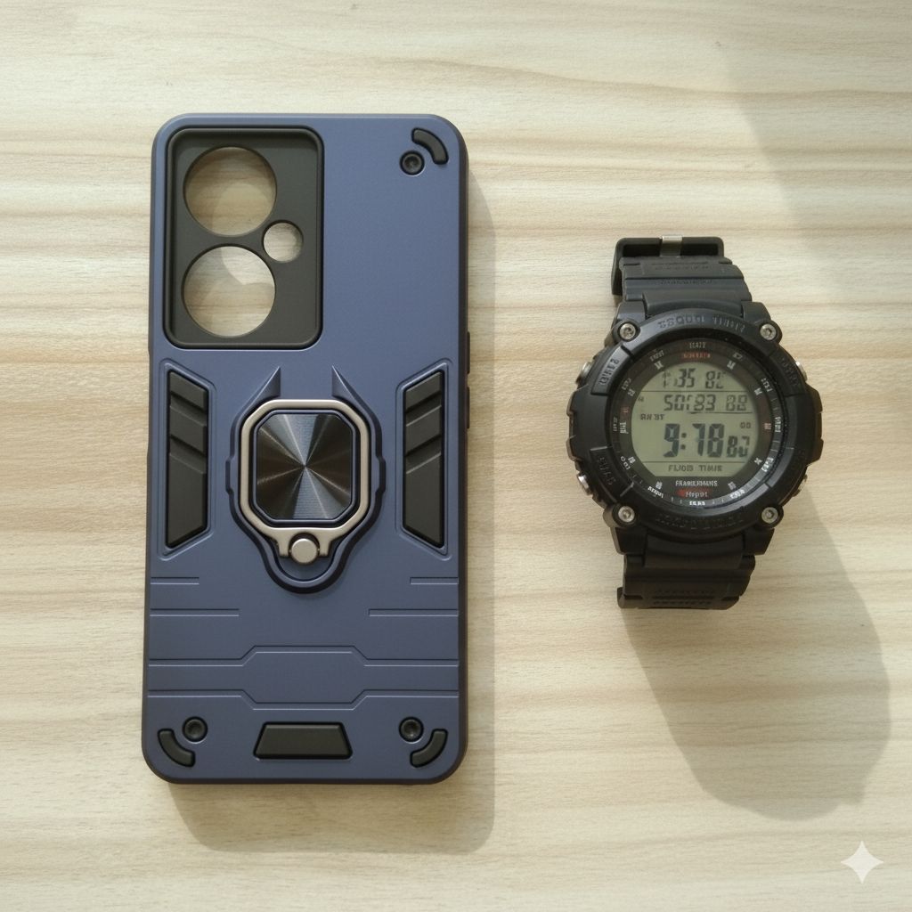 OnePlus Nord CE 3 “Premium Shockproof Armor Case for | Magnetic Ring Stand | Dual-Layer Protection | Matte Finish”