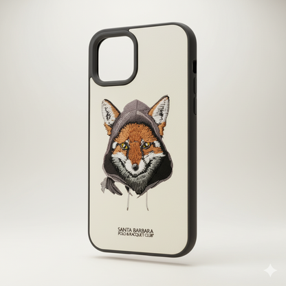 iPhone 12 Pro Luxury Silicone Case with 3D Fox Embroidery | Elegant & Durable