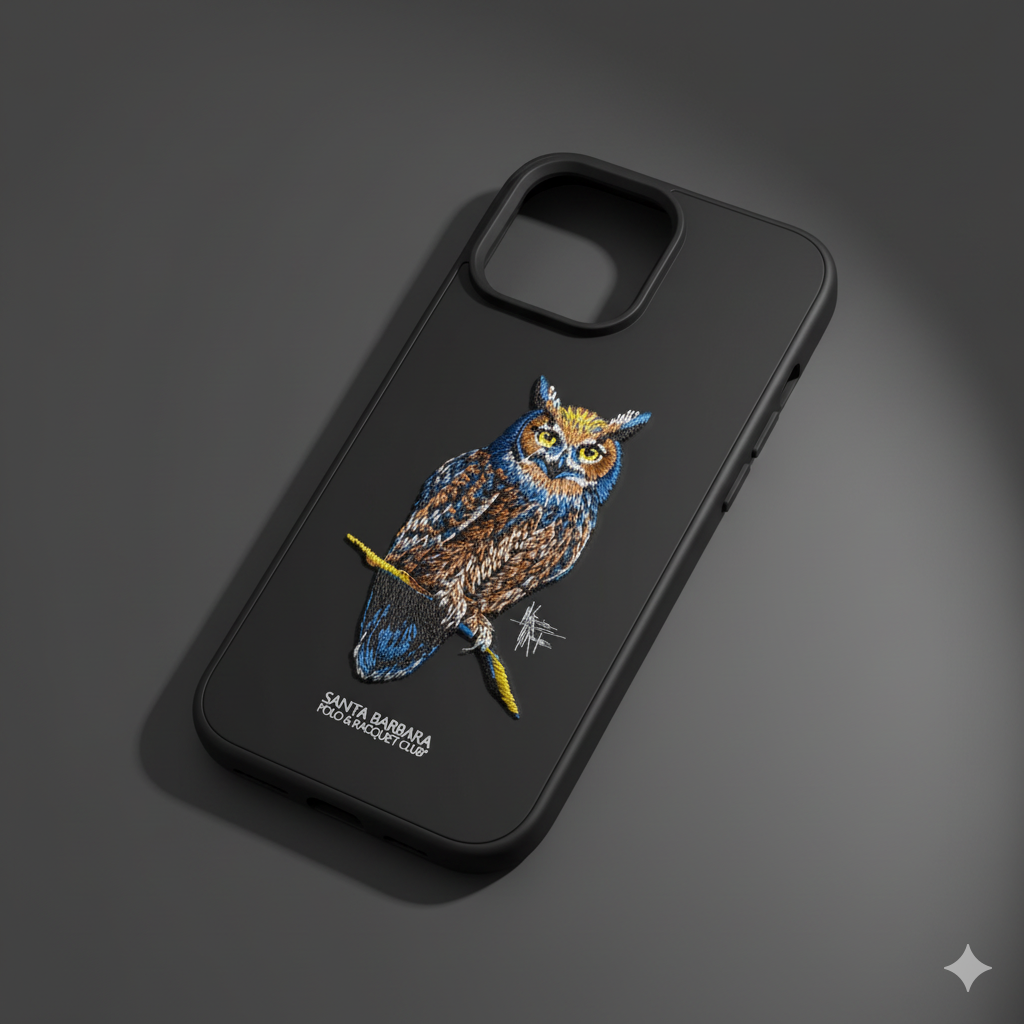iPhone 16 Pro Max Luxury Embroidered Owl Case | Premium Protective Edition