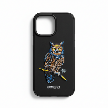 iPhone 16 Pro Max Luxury Embroidered Owl Case | Premium Protective Edition