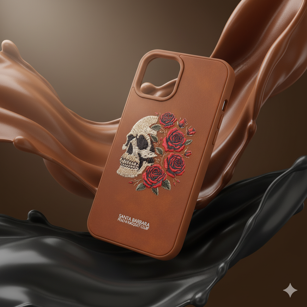 iPhone 12 Pro Luxury Case with 3D Skull & Roses Embroidery | Elegant & Durable