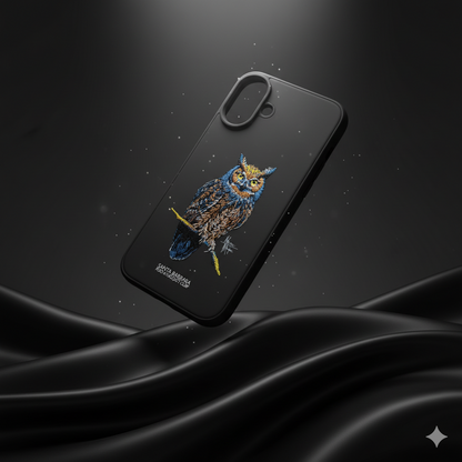 iPhone 16 Plus Designer Owl Case | Premium Soft Silicone Embroidery Cover