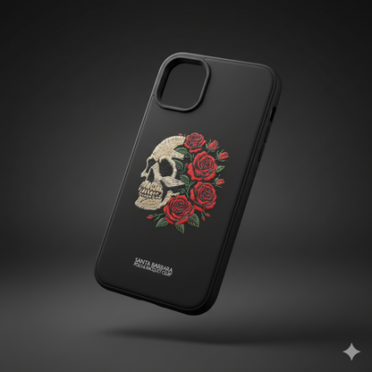 iPhone 11 Premium Silicone Case with 3D Skull & Roses Embroidery  5.