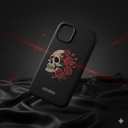 iPhone 11 Premium Silicone Case with 3D Skull & Roses Embroidery  5.