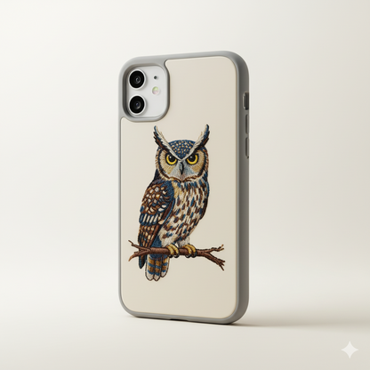 iPhone 11 Luxury Owl Case | 3D Embroidered Silicone Cover
