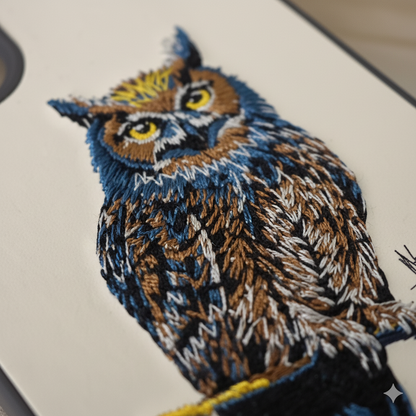 iPhone 11 Luxury Owl Case | 3D Embroidered Silicone Cover