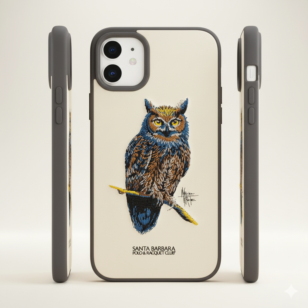 iPhone 11 Luxury Owl Case | 3D Embroidered Silicone Cover