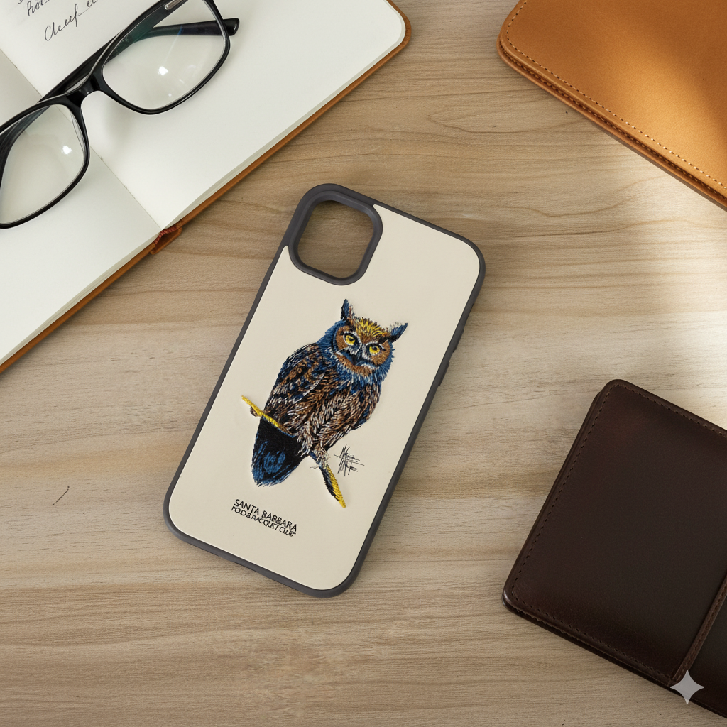 iPhone 11 Luxury Owl Case | 3D Embroidered Silicone Cover