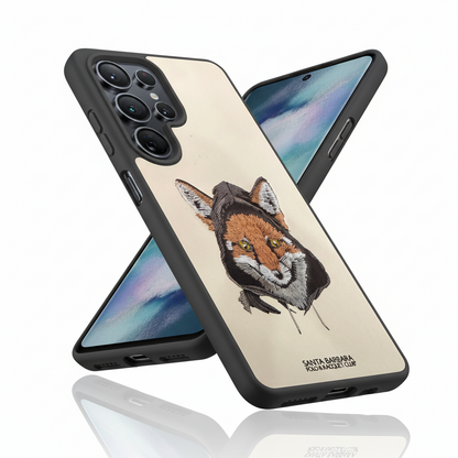 Samsung Galaxy S25 Ultra Luxury Case with 3D Fox Embroidery | Elegant & Durable