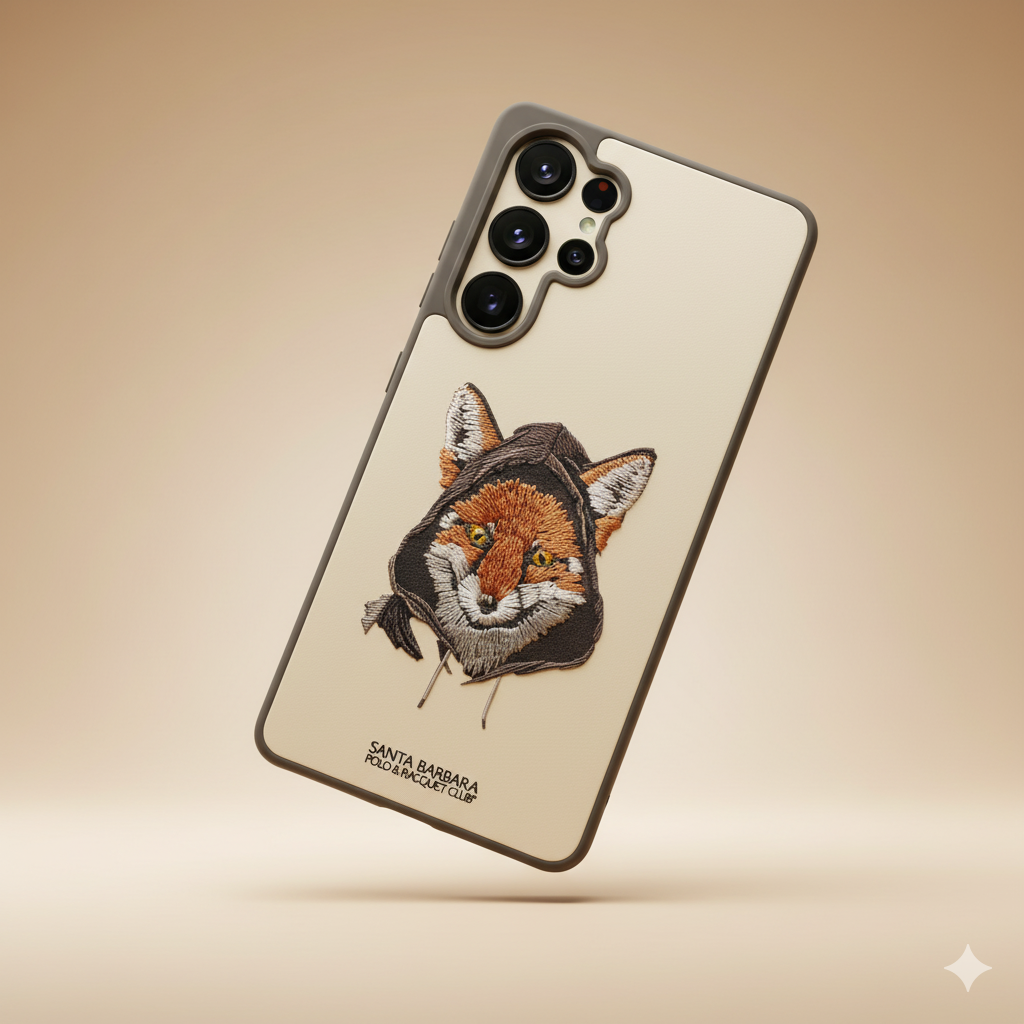 Samsung Galaxy S25 Ultra Luxury Case with 3D Fox Embroidery | Elegant & Durable