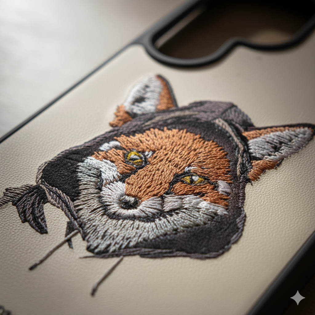 Samsung Galaxy S25 Ultra Luxury Case with 3D Fox Embroidery | Elegant & Durable