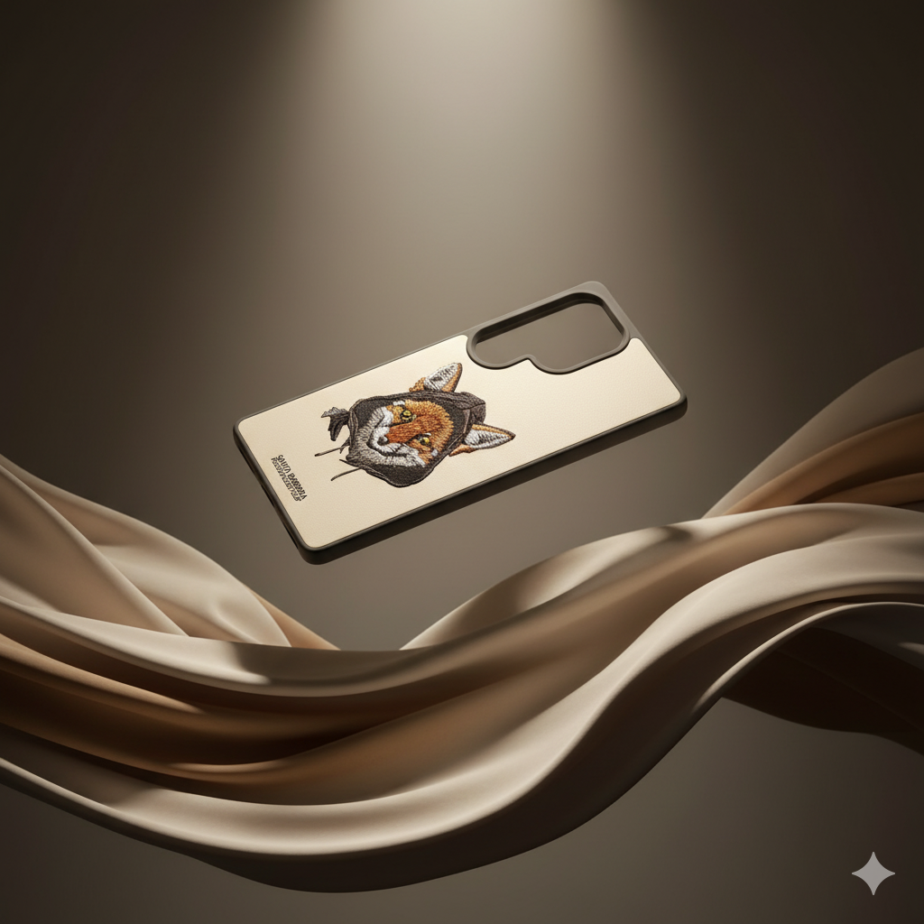 Samsung Galaxy S25 Ultra Luxury Case with 3D Fox Embroidery | Elegant & Durable