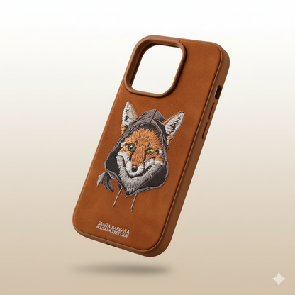 iPhone 14 Pro Premium Embroidered Fox Silicone Case | Luxury Protective Edition