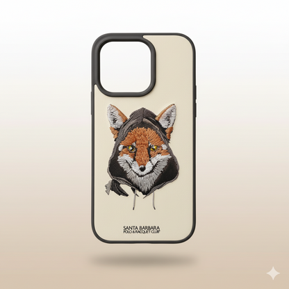 iPhone 14 Pro Luxury Silicone Case with Fox Embroidery | Shockproof & Stylish