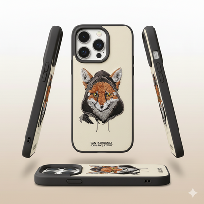 iPhone 14 Pro Luxury Silicone Case with Fox Embroidery | Shockproof & Stylish