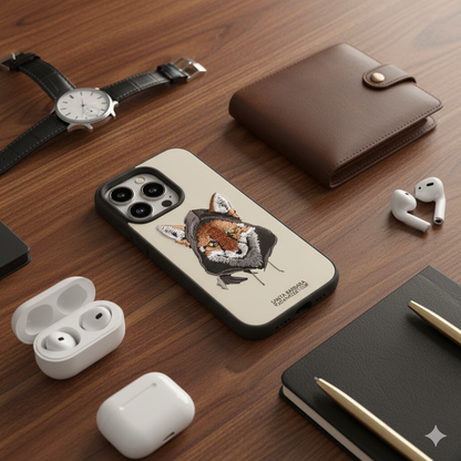 iPhone 14 Pro Luxury Silicone Case with Fox Embroidery | Shockproof & Stylish