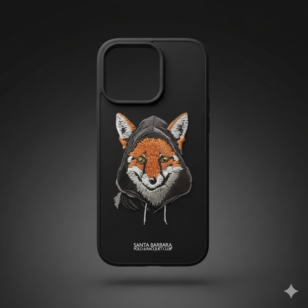 iPhone 16 Pro Luxury Fox Embroidery Case | Shockproof Silicone Cover