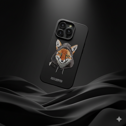 iPhone 16 Pro Luxury Fox Embroidery Case | Shockproof Silicone Cover