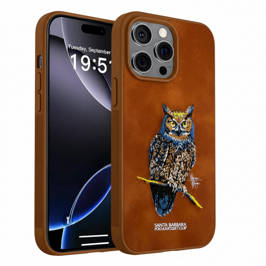 iPhone 16 Pro Max Luxury Handcrafted Owl Silicone Case | Premium Protection
