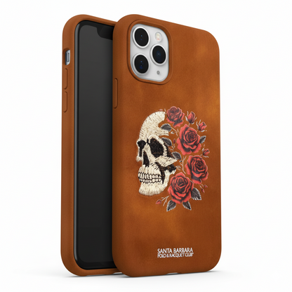 iPhone 11 Pro Elegant Embroidered Skull Design Protective Back Cover