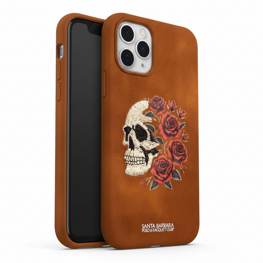 iPhone 11 Pro Elegant Embroidered Skull Design Protective Back Cover
