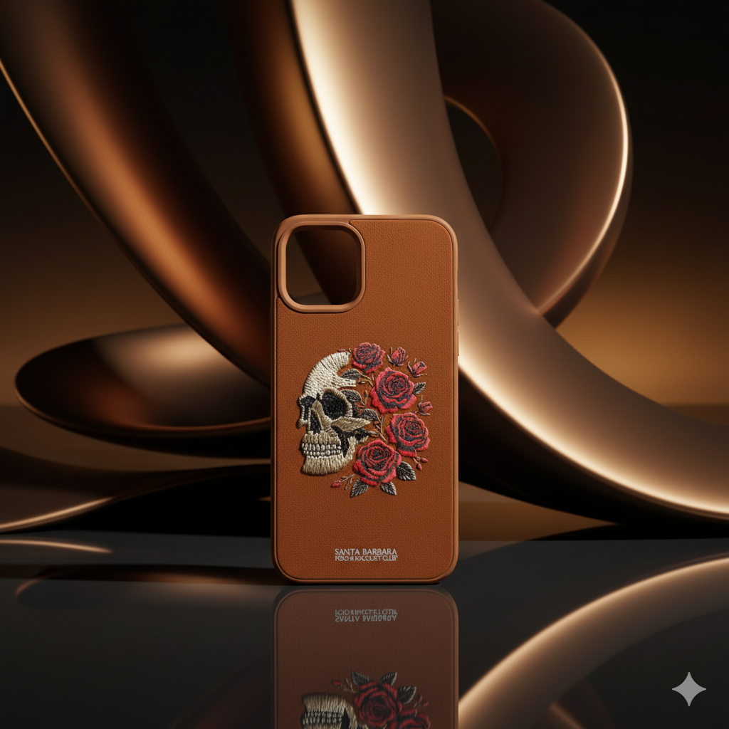 iPhone 11 Pro Elegant Embroidered Skull Design Protective Back Cover