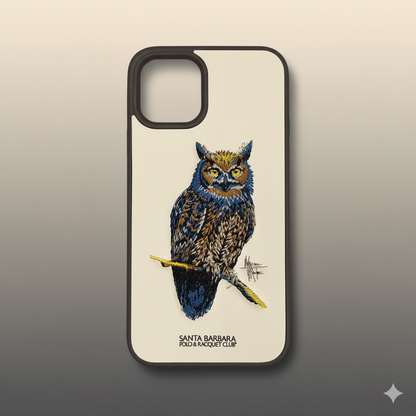 iPhone 11 Pro Luxury Leather Texture Case with Owl Embroidery
