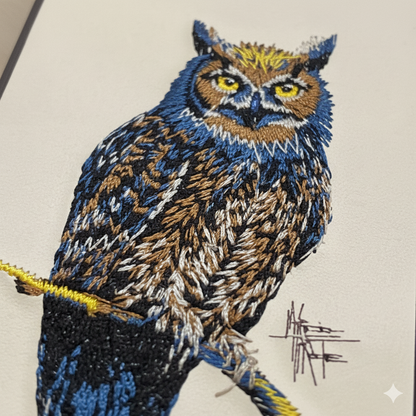 iPhone 11 Pro Luxury Leather Texture Case with Owl Embroidery