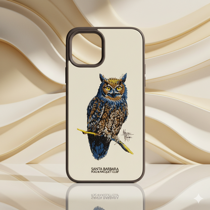 iPhone 11 Pro Luxury Leather Texture Case with Owl Embroidery