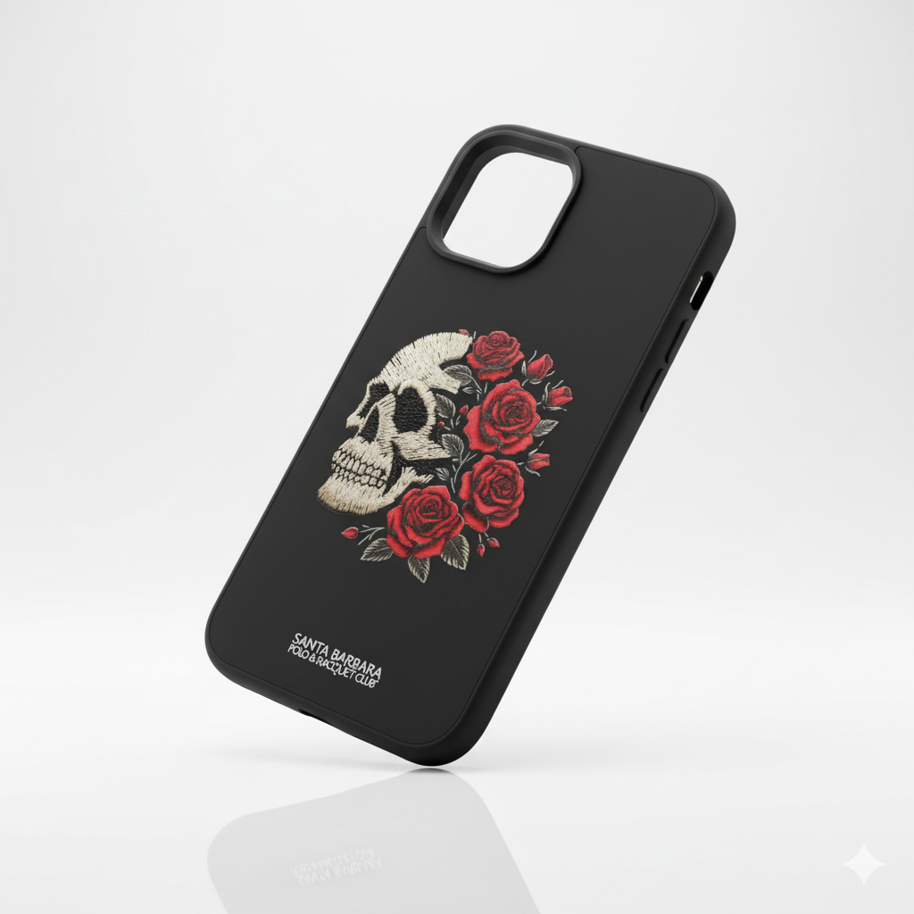 iPhone 11 Pro Premium Skull and Roses Embroidered Case | Shockproof & Stylish Cover