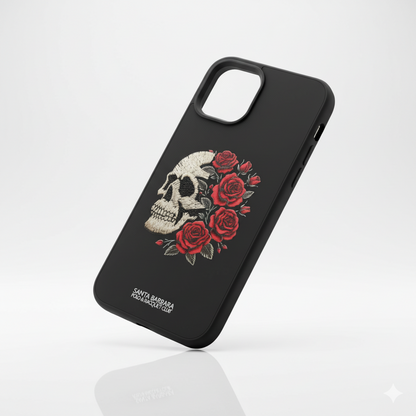 iPhone 11 Pro Premium Skull and Roses Embroidered Case | Shockproof & Stylish Cover