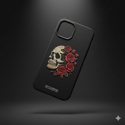iPhone 11 Pro Premium Skull and Roses Embroidered Case | Shockproof & Stylish Cover