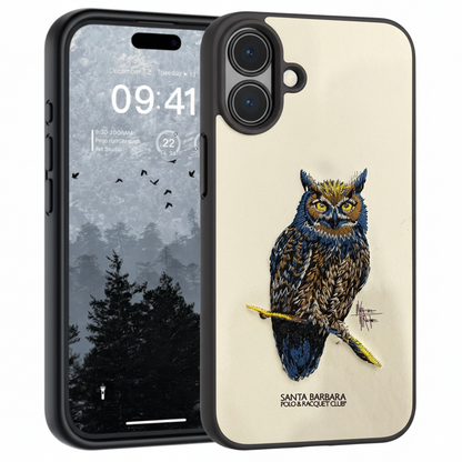 iPhone 16 Plus Designer Embroidered Owl Back Cover– Premium Protection