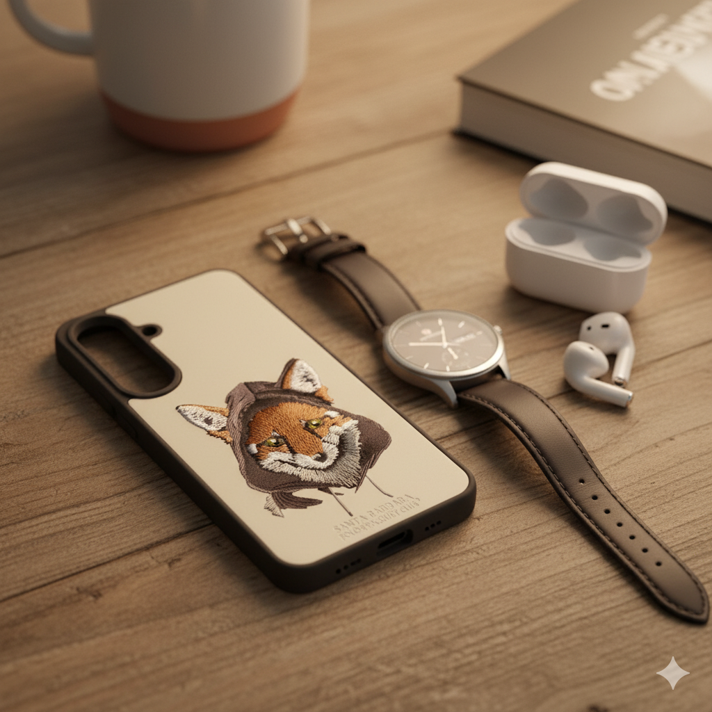 Samsung Galaxy S25  Premium Fox Embroidery Case – Stylish & Protective Cover