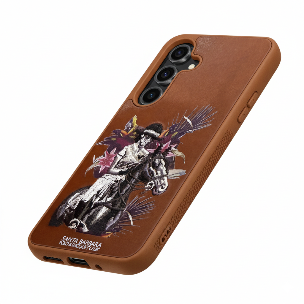 Samsung Galaxy S24  Luxury Embroidered Leather Case – Premium Protective Cover