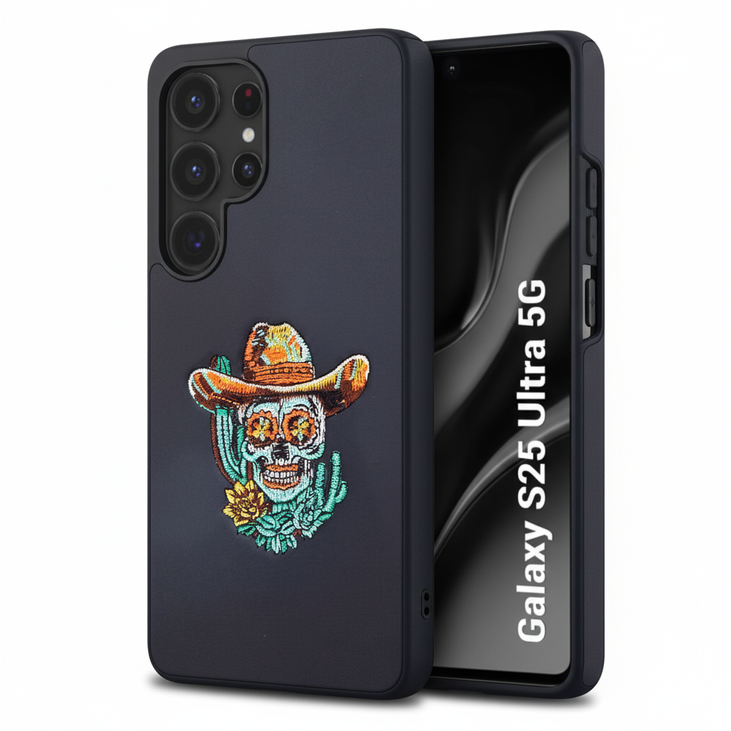 Samsung S25 Ultra Embroidered Skull Edition Case – Luxury Back Cover for Men & Women
