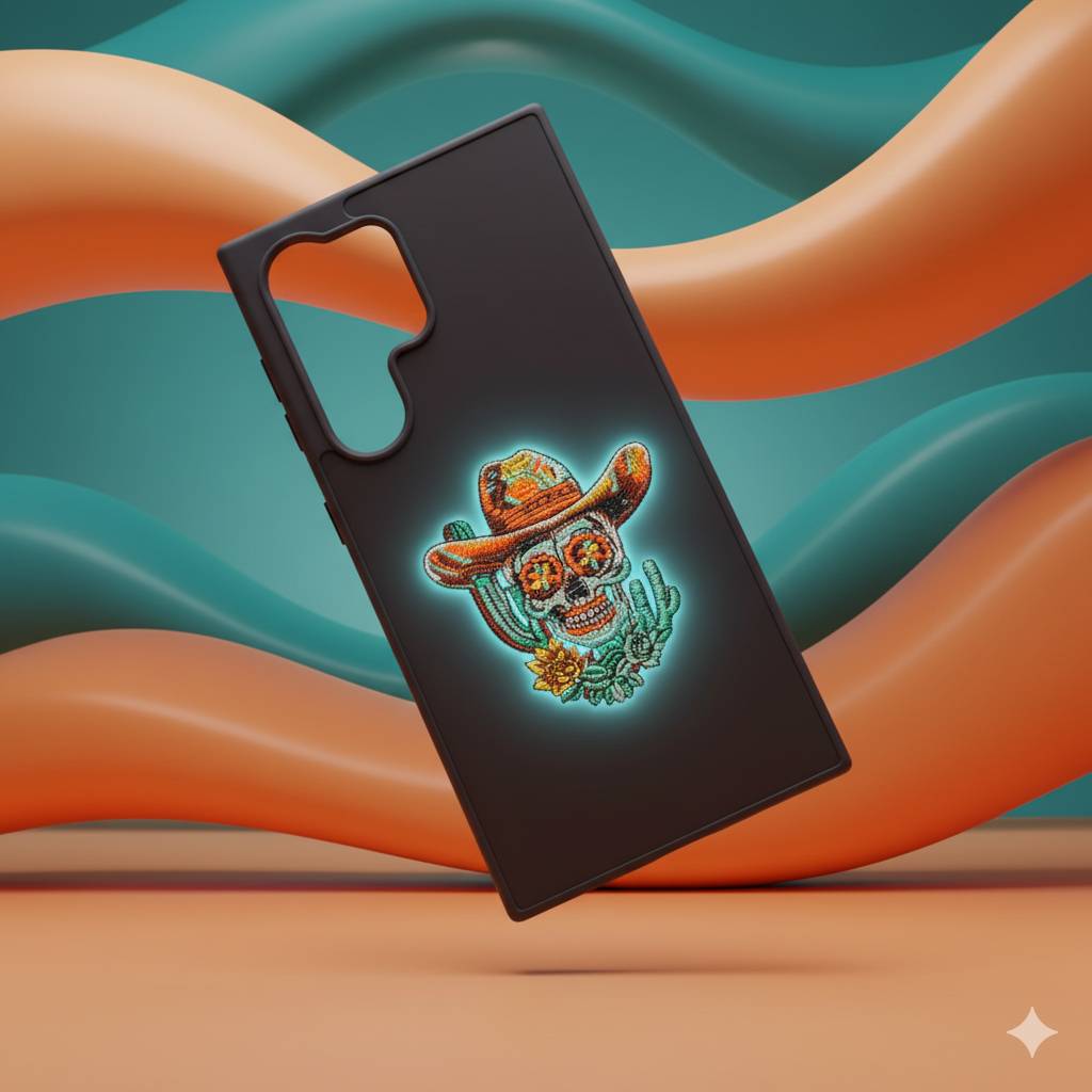 Samsung S25 Ultra Embroidered Skull Edition Case – Luxury Back Cover for Men & Women