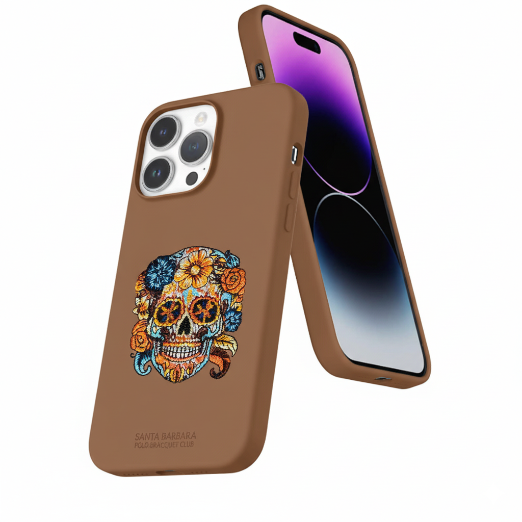 iPhone 14 Pro Max Artistic Floral Skull Back Cover – Elegant & Protective Case